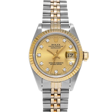 ロレックス デイトジャスト 69173G シャンパン/ダイヤモンド レディース 時計 【中古】【wristwatch】