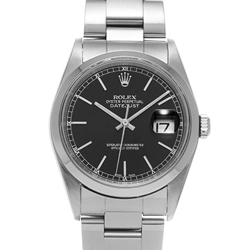 ロレックス デイトジャスト 16200 ブラック メンズ 時計 【中古】【wristwatch】