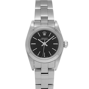ロレックス オイスターパーペチュアル 76080 ブラック レディース 時計 【中古】【wristwatch】