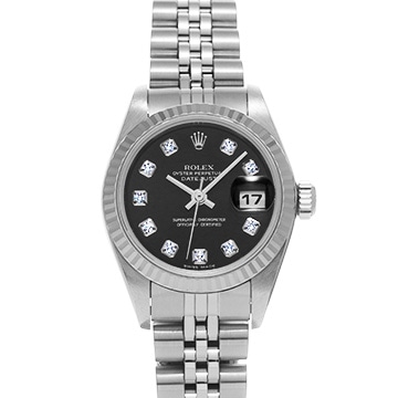 ロレックス デイトジャスト 79174G ブラック/ダイヤモンド レディース 時計 【中古】【wristwatch】
