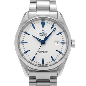 オメガ シーマスター アクアテラ コーアクシャル Lサイズ 2502.33 ホワイト メンズ 時計 【中古】【wristwatch】