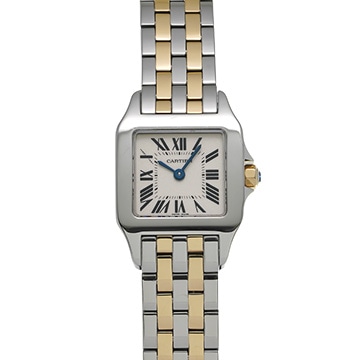 カルティエ サントス ドゥモワゼル SM W25066Z6 アイボリー レディース 時計 【中古】【wristwatch】
