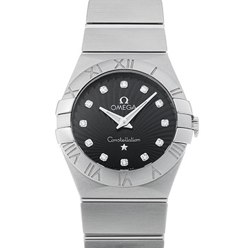 オメガ コンステレーション クォーツ 123.10.27.60.51.001 ブラック/ダイヤモンド レディース 時計 【中古】【wristwatch】