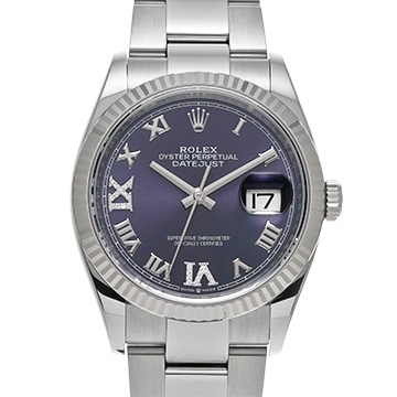 ロレックス デイトジャスト 36 126234 オーベルジーヌ/ダイヤモンド メンズ 時計 【中古】【wristwatch】