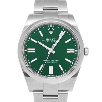 ロレックス オイスターパーペチュアル 41 124300 グリーン メンズ 時計 【中古】【wristwatch】