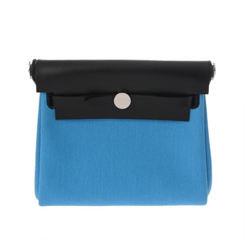 エルメス エールバッグ ジップ ミニ ブルーリヴィエラ/ブラック トワルミリタリー/ヴァッシュハンター レディース バッグ 【未使用】【bag】