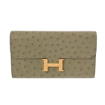 エルメス コンスタンス ロングトゥーゴー セージ オーストリッチ レディース バッグ 【中古】【bag】