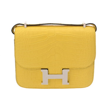 エルメス コンスタンス3 18 ミモザ アリゲーターマット レディース バッグ 【中古】【bag】