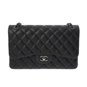 シャネル マトラッセ WフラップWチェーンショルダー 30 ネイビー A58600 キャビアスキン レディース バッグ 【中古】【bag】