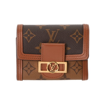 ルイ ヴィトン モノグラムリバース ポルトフォイユ・ドーフィーヌ コンパクト ブラウン M68725 モノグラムキャンバス レディース 財布 【中古】【purse】