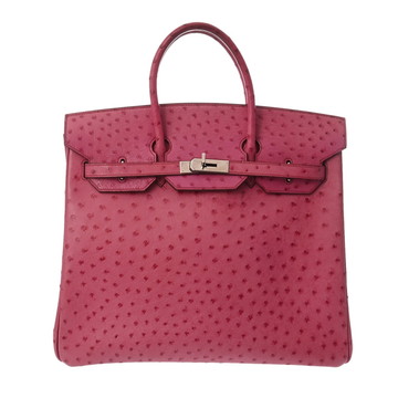 エルメス オータクロア 36 フューシャピンク オーストリッチ レディース バッグ 【中古】【bag】