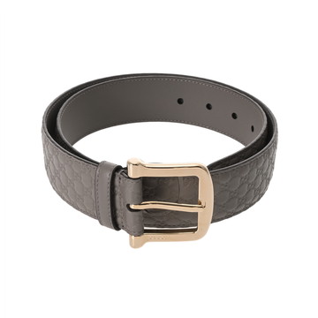 グッチ マイクログッチシマ ベルト #85 グレー/シルバー金具 281548 214351 レザー メンズ 【中古】【other】