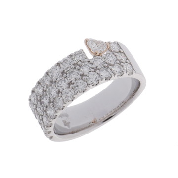 ポンテヴェキオ ワンポイント ハート ハーフパヴェ リング シルバー K18ホワイトゴールド WG/K18ピンクゴールド PG レディース ジュエリー 【中古】【jewelry】