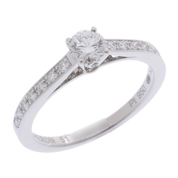 ブシュロン ビーラブド ソリテールリング #51 シルバー JSL0014051 Pt950プラチナ レディース ジュエリー 【中古】【jewelry】