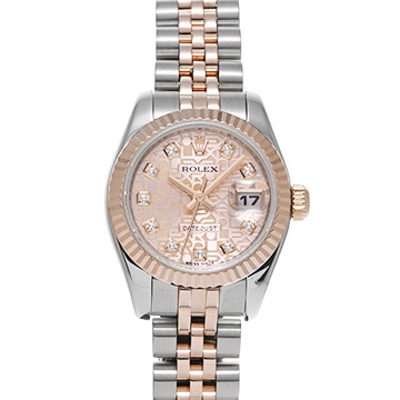 ロレックス デイトジャスト 179171G ピンクコンピュータ/ダイヤモンド レディース 時計 【中古】【wristwatch】