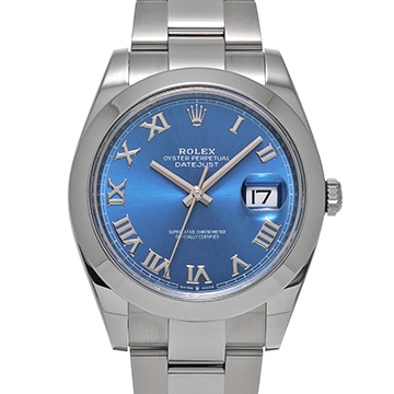 ロレックス デイトジャスト 126300 アズーロブルー メンズ 時計 【中古】【wristwatch】