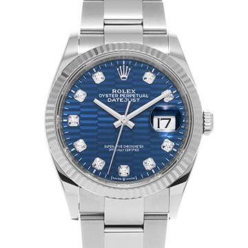 ロレックス デイトジャスト 36 126234G ブルーフルーテッド メンズ 時計 【中古】【wristwatch】