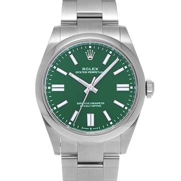 ロレックス オイスターパーペチュアル 41 134300 グリーン メンズ 時計 【中古】【wristwatch】