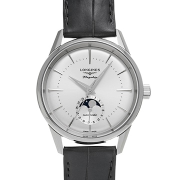 ロンジン フラッグシップ ヘリテージ ムーンフェイズ L4.815.4.72.2 シルバー メンズ 時計 【中古】【wristwatch】