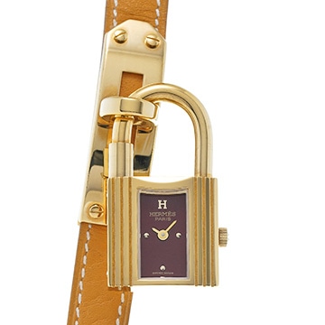 エルメス ケリーウォッチ KE1.201 バーガンディ レディース 時計 【中古】【wristwatch】