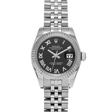 ロレックス デイトジャスト 179174 ブラック レディース 時計 【中古】【wristwatch】