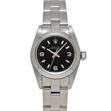 ロレックス オイスターパーペチュアル 67180 ブラック レディース 時計 【中古】【wristwatch】