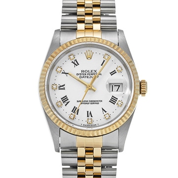 ロレックス デイトジャスト 16233G ホワイト/ダイヤモンド メンズ 時計 【中古】【wristwatch】