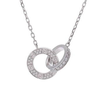 カルティエ ラブサークル ネックレス パヴェ ゴールド K18ホワイトゴールド WG レディース ジュエリー 【中古】【jewelry】