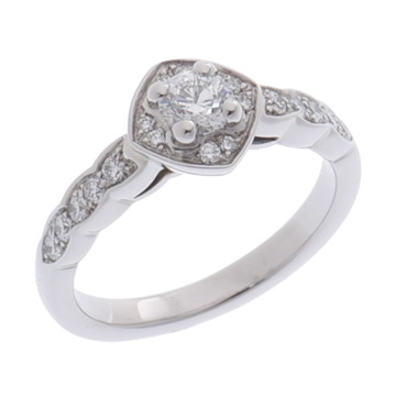 シャネル ココクラッシュ エンゲージメント リング #48 シルバー J11393 Pt950プラチナ レディース ジュエリー 【中古】【jewelry】