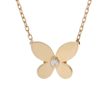 グラフ ミニバタフライ ネックレス ゴールド RGP815 K18イエローゴールド YG レディース ジュエリー 【中古】【jewelry】
