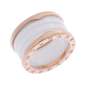 ブルガリ B-ZERO1 リング #53 ゴールド 345836 K18ピンクゴールド PG/ホワイトセラミック レディース ジュエリー 【中古】【jewelry】