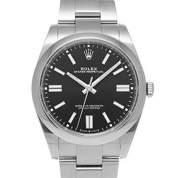 ロレックス オイスターパーペチュアル 41 124300 ブライトブラック メンズ 時計 【中古】【wristwatch】