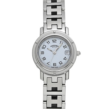 エルメス クリッパー CL4.210 ライトブルー レディース 時計 【中古】【wristwatch】