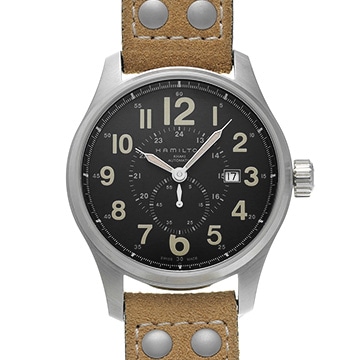 ハミルトン カーキ フィールド オフィサー H706550 ブラック メンズ 時計 【中古】【wristwatch】