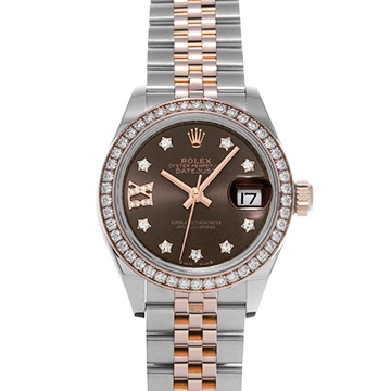 ロレックス デイトジャスト 279381RBR チョコレートブラウン/ダイヤモンド レディース 時計 【中古】【wristwatch】