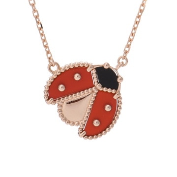 ヴァン クリーフ&アーペル ラッキースプリング オープンウィング レディバグ ネックレス ゴールド VCARP9X000 K18ピンクゴールド PG レディース ジュエリー 【中古】【jewelry】