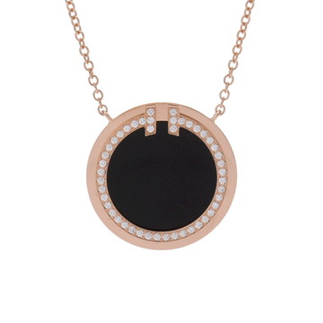 ティファニー T TWO サークル ネックレス ゴールド K18ピンクゴールド PG レディース ジュエリー 【中古】【jewelry】