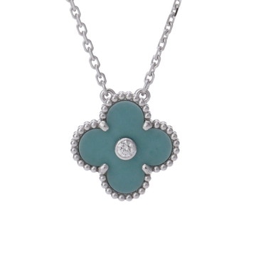 ヴァン クリーフ&アーペル ヴィンテージアルハンブラ ネックレス 2022年ホリデー シルバー VCARP9RU00 K18ホワイトゴールド WG レディース ジュエリー 【中古】【jewelry】