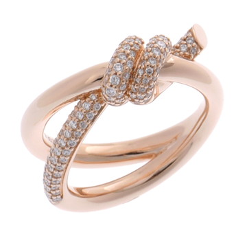 ティファニー ノット ダブルロウ リング ゴールド K18ピンクゴールド PG レディース ジュエリー 【中古】【jewelry】