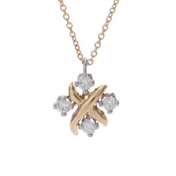 ティファニー ジャン シュランバージェ リン ネックレス 4PD K18イエローゴールド YG/Pt950プラチナ レディース ジュエリー 【中古】【jewelry】