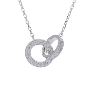 カルティエ ラブサークル ネックレス パヴェ シルバー K18ホワイトゴールド WG レディース ジュエリー 【中古】【jewelry】