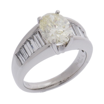 ノーブランド オーバルダイヤリング メイン石2.302ct シルバー Pt900プラチナ レディース ジュエリー 【中古】【jewelry】