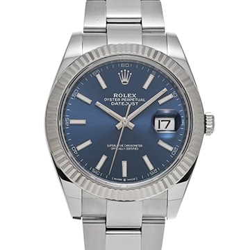 ロレックス デイトジャスト 41 126334 ブライトブルー メンズ 時計 【中古】【wristwatch】