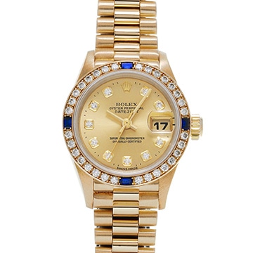 ロレックス デイトジャスト 69088G シャンパン/ダイヤモンド レディース 時計 【中古】【wristwatch】