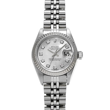 ロレックス デイトジャスト 69174NG ホワイトシェル/ダイヤモンド レディース 時計 【中古】【wristwatch】