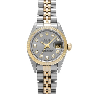 ロレックス デイトジャスト 69173G グレー/ダイヤモンド レディース 時計 【中古】【wristwatch】
