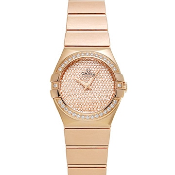 オメガ コンステレーション 27 MM 123.55.27.60.99.004 ピンク/ダイヤモンド レディース 時計 【中古】【wristwatch】