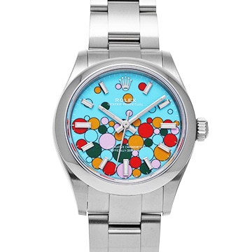 ロレックス オイスターパーペチュアル 31 277200 ターコイズブルー セレブレーションモチーフ ユニセックス 時計 【中古】【wristwatch】