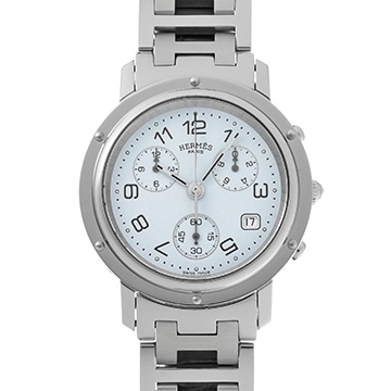 エルメス クリッパー クロノグラフ CL1.910 ブルー メンズ 時計 【中古】【wristwatch】