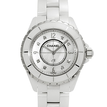 シャネル J12 38MM H3214 ホワイトシェル/ダイヤモンド メンズ 時計 【中古】【wristwatch】